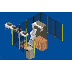 RFA Robotpalletiser systeem RD080N voor 1 lijn met handmatige afvoer beladen pallets
